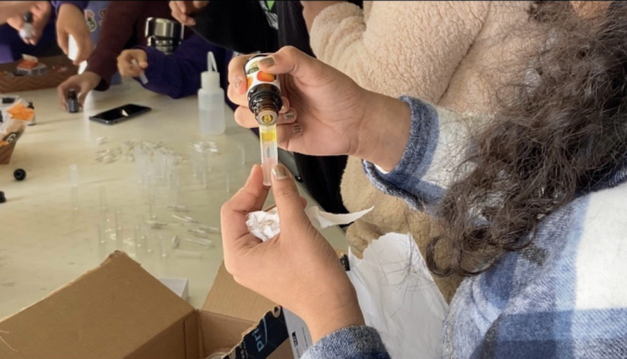Payton Zarceno, member of TCS, makes a sleep spray. 