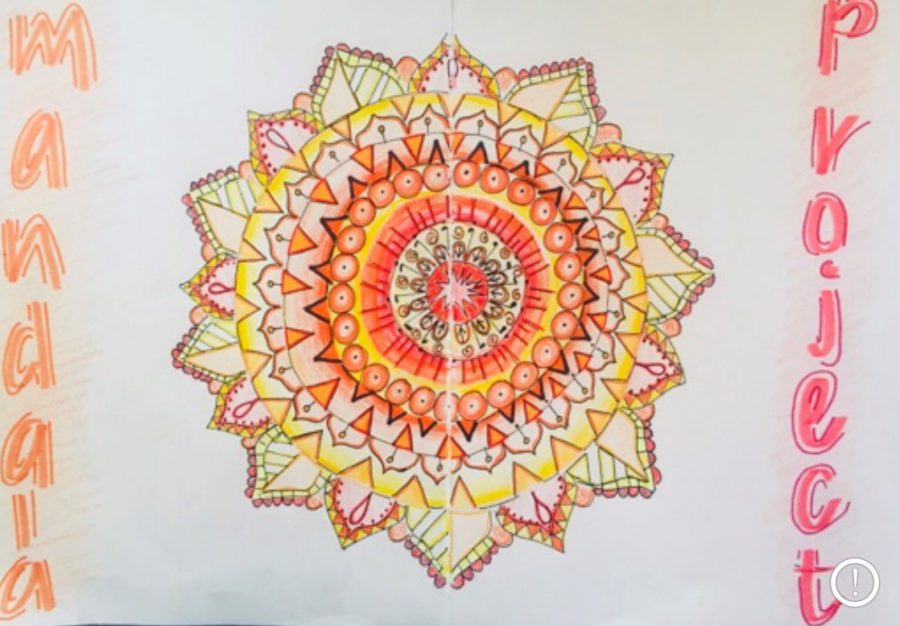 A colorful Mandala made by freshman, Charlize Cardona