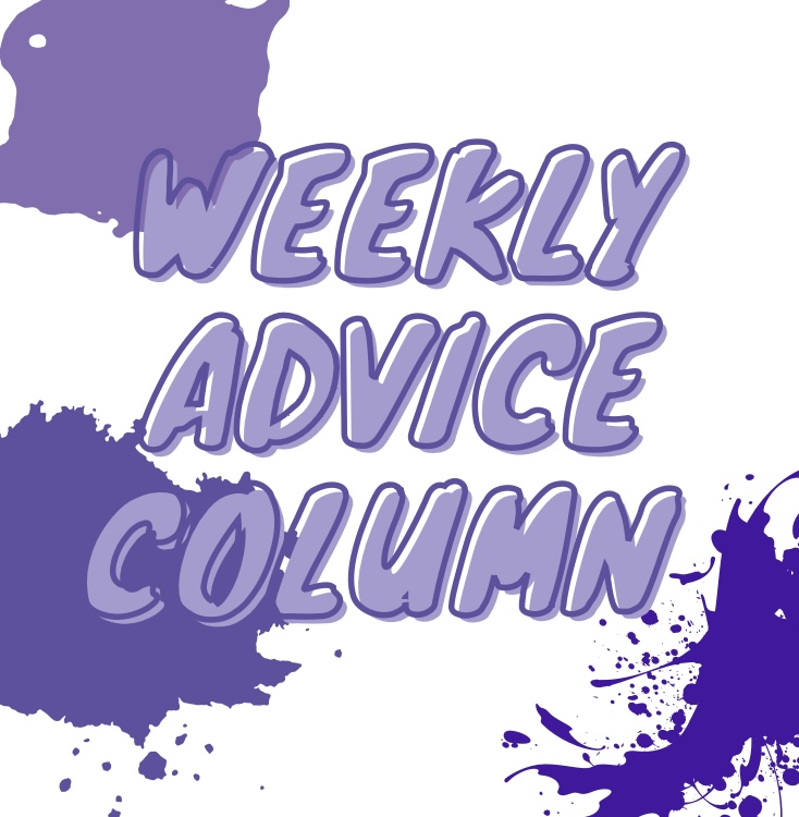 Weekly advice Column design. Design created by Abigail Vargas.