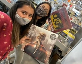 Audrey Arce and Sophia Alonzo record shopping at Amoeba records LA Image taken by Audrey Arce