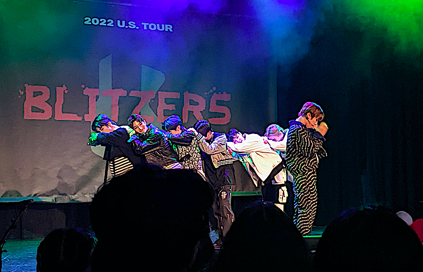 BLITZERS members performing their song Hop-In at the LA concert.
