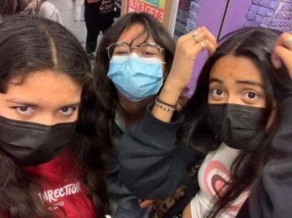 Audrey with her friends, Karen Sanchez and Maritza Cervantes. 