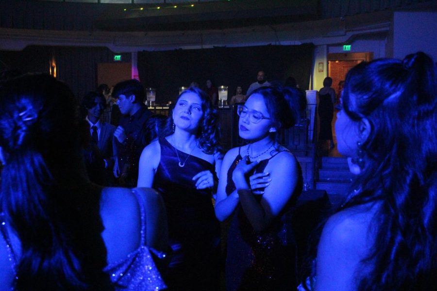 Payton Zarceno and Katelyn Cherry enjoy the DJs choices on the dance floor. 