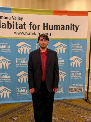 Senior Isaac Lichtman at the Pomona Valley Habitat of Humanity Award Ceremony.