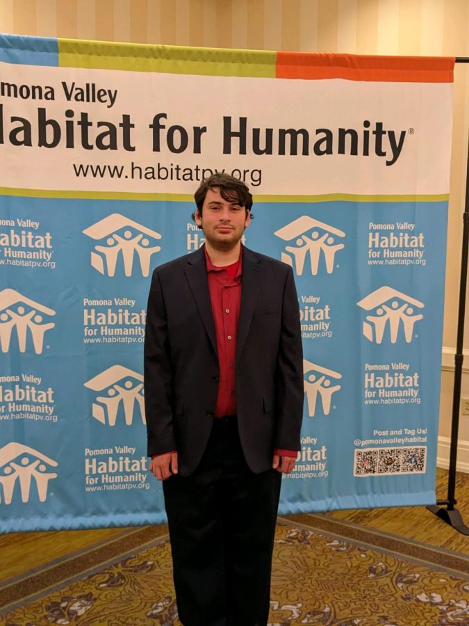 Senior Isaac Lichtman at the Pomona Valley Habitat of Humanity Award Ceremony.