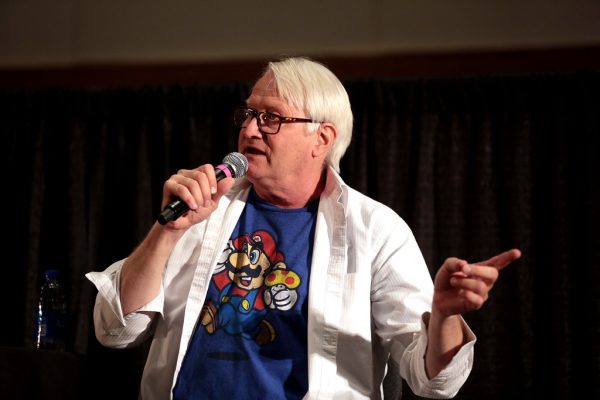 Charles Martinet speaking at a panel Phoenix Comic Fest 2018 in Phoenix, Arizona. Taken by Gage Skidmore.