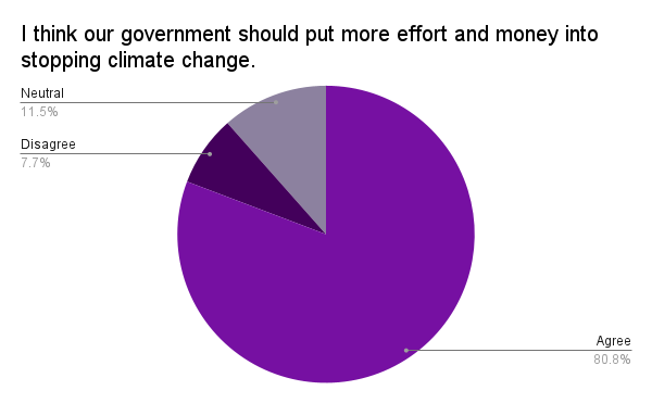 I think our government should put more effort and money into stopping climate change.