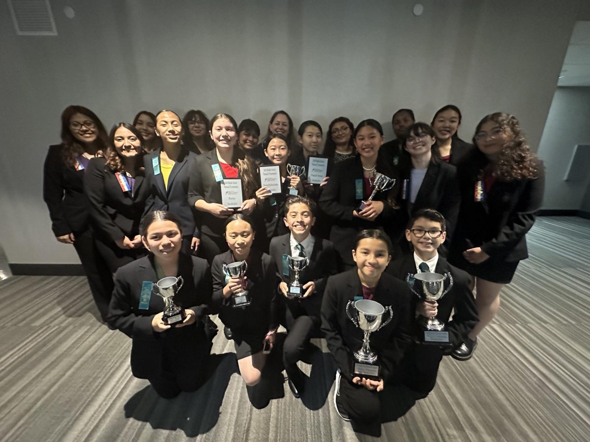 WCUSD’s Speech and Debate team group photo. The WCUSD’s speech and Debate team held up the awards that they got from the nationals.. Filled with joy and excitement they took the group picture at the award ceremony. “All of us were proud of how we did, we were proud mainly for how far we’ve came, and the experiences that we had were very memorable..” Said Leahmarie Mendoza Sanchez.