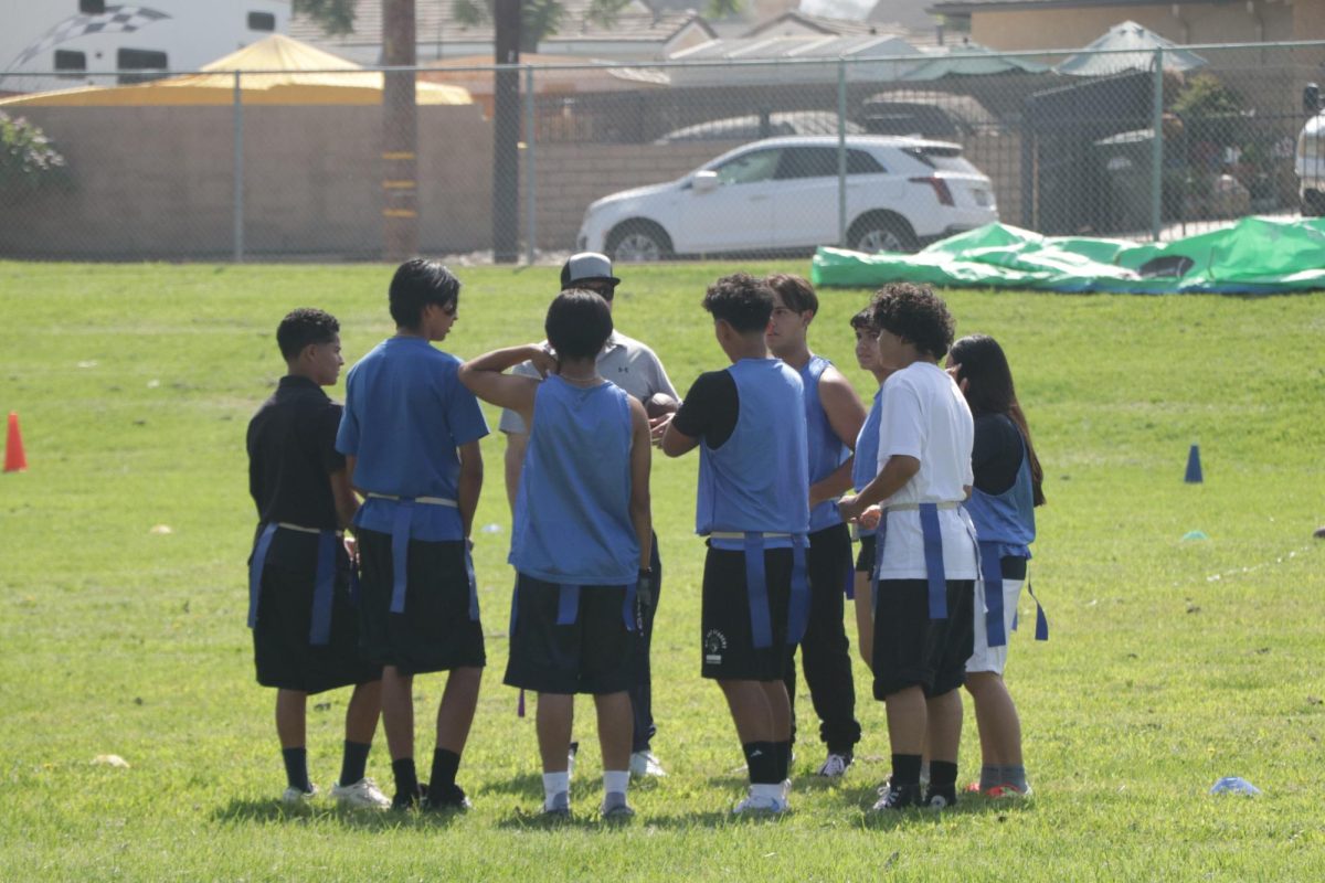 What's the plan? Team Hearts and Diamonds work out a play to beat the other team! They gather up and discuss the game plan before putting it into action.
