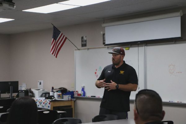 Matt Johnson informing parents about his class at MECA's annual Back to School Night!