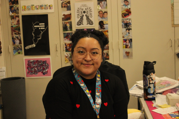 Crystal Guevara, MECA's very own Math teacher poses on Valentine's Day.