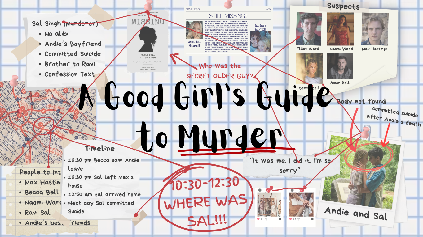 A Good Girl’s Guide to Murder by Holly Jackson.  Pippa Fitz-Amobi is working on her senior capstone project. She was always curious about Andie’s murder and Sal’s death. She secretly thinks Sal is innocent, and there is more to the story than what was presented to the public.