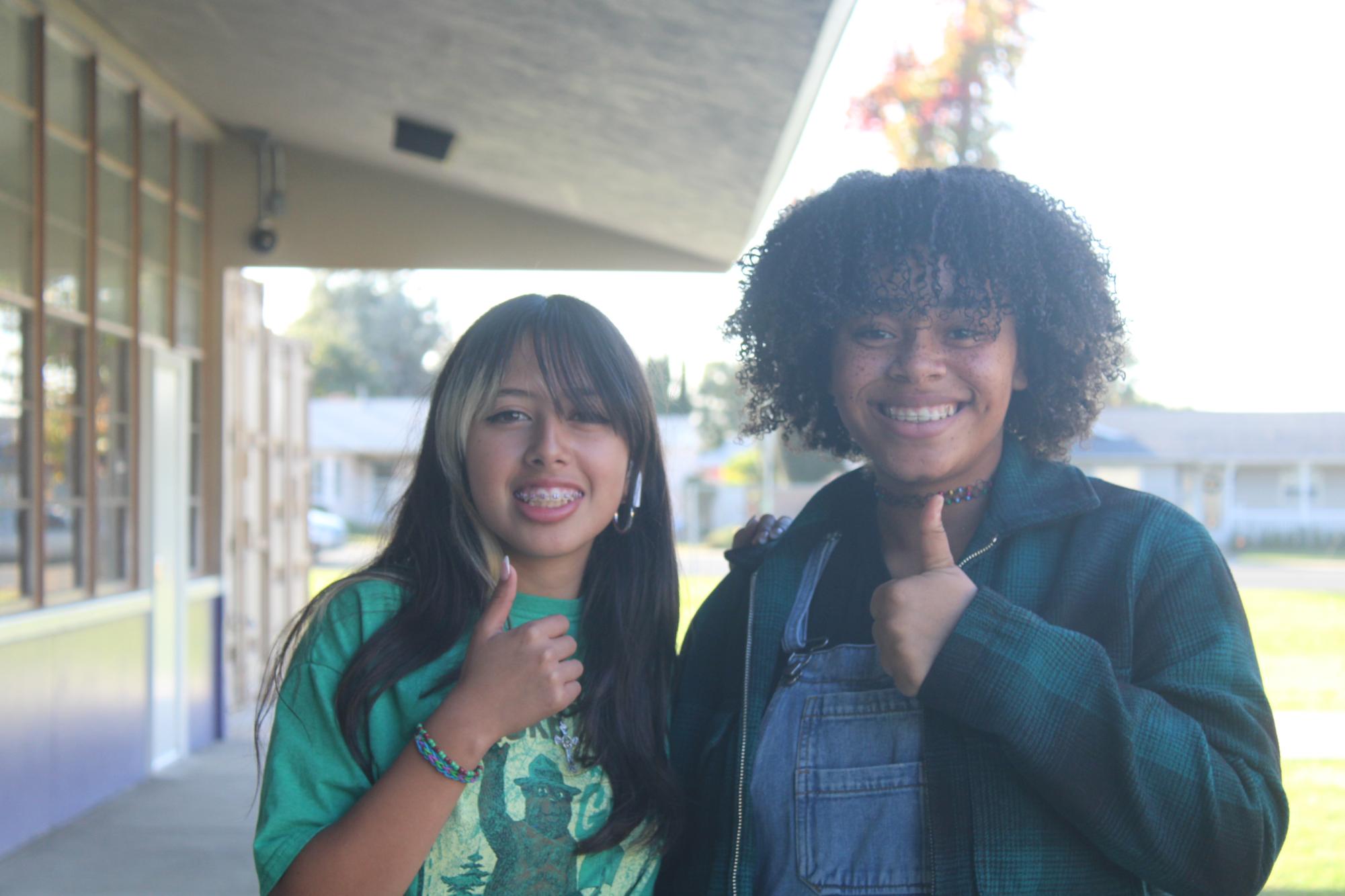 Trinity Camacho,9th grade,freshman(On the left.) Lola Faniel,9th grade,freshman(On the right)