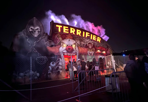 The entrance of the new Terrifier Maze at Halloween Horror Nights in Hollywood.