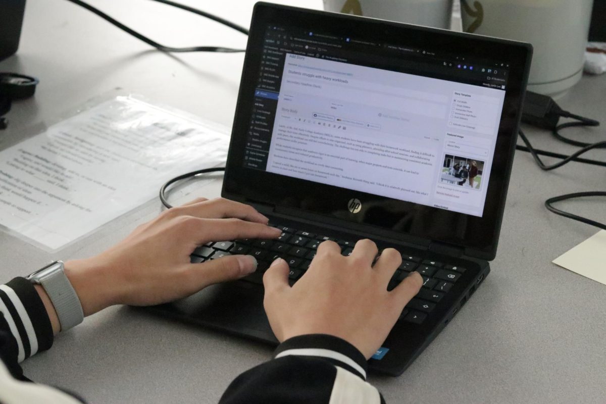 A student working on his homework 
