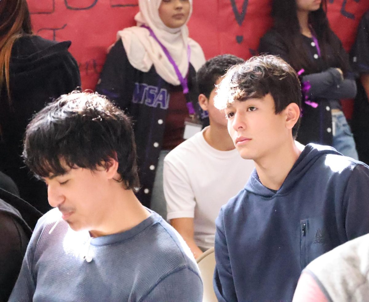 Junior Andrew Umana-Saenz  in the crowd.