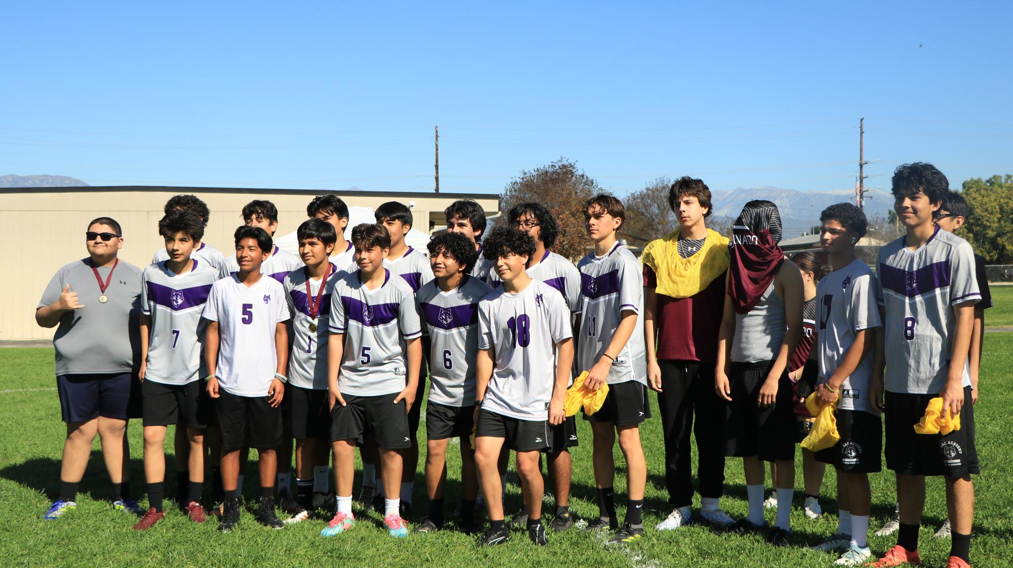 A Timberwolf team photo after they defeated the Coronado Cougars.
Pictured in alphabetical order: Christian Aleman (11), Noah Avila (9), Sebastian Camacho (10), Daxhiwe Cervantes (10), Noah Cevallos (10), Juan Franco (10), Dexter Freelove (9), Lucas Gonzalez (9), Nathan Gonzalez (10), Joseph Gonzalez (12), Matias Gudino Garcia (9), Marvin Lopez (10), Daniel Martinez (9), Anderson Puente (10), Andrew Umana-Saenz (11), Uriel Vargas (9)